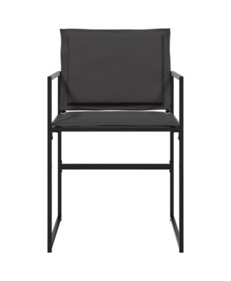 Garden Chair Set of 4 Black and Dark Grey