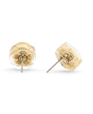 Gold Plated Tea Rose Stud Earrings
