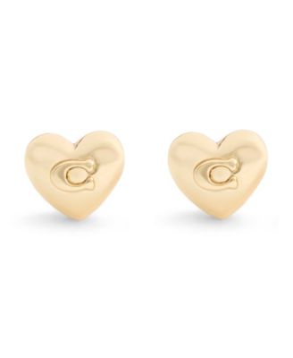 Gold Plated Heart Stud Earrings