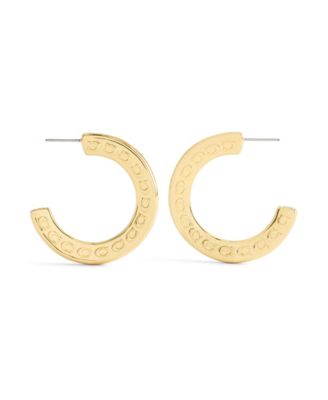 Signature C Minimal Hoop Earrings