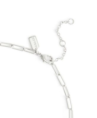 Rhodium Plated Hangtag Pendant Necklace