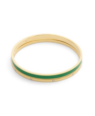 Gold Plated Duo Bangle Bracelet Set