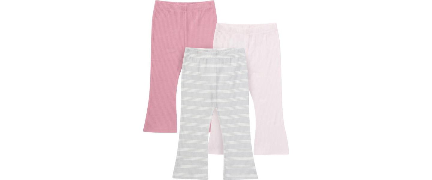 Леггинсы Gerber 3-Pack Textured Flare Leggings для девочек-малышей, цвет: Серый — фото 1