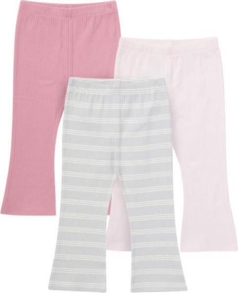 Леггинсы Gerber 3-Pack Textured Flare Leggings для девочек-малышей, цвет: Серый