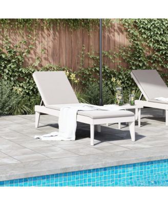 Sun Lounger White Polypropylene Medium Multi-Position Backrest