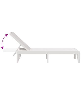 Sun Lounger White Polypropylene Medium Multi-Position Backrest