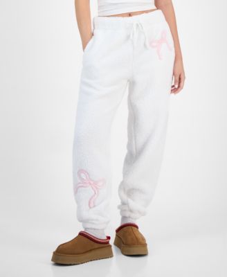 Juniors' Sherpa Fleece Jogger Pants