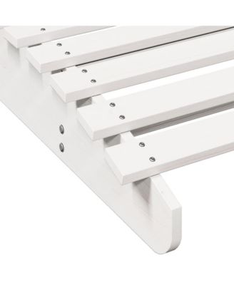 Sun Lounger White Solid pine wood 80.7 x 31.5 x 12.4 in Ergonomic