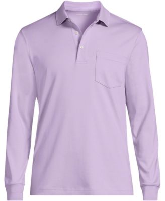 Men's Land's End Long Sleeve Cotton Supima Polo Shirt with Pocket