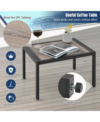 3pcs Patio Chaise Lounge Set Aluminum Recliner Chair Table Outdoor