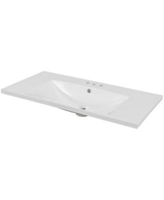 Single Bathroom Vanity Top with Ceramic Basin and 3 Faucet Holes