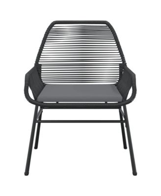 Garden Chair Black PE rattan Medium UV-resistant materials