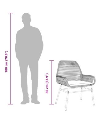 Garden Chair Grey PE rattan Medium Durable Garden Chair