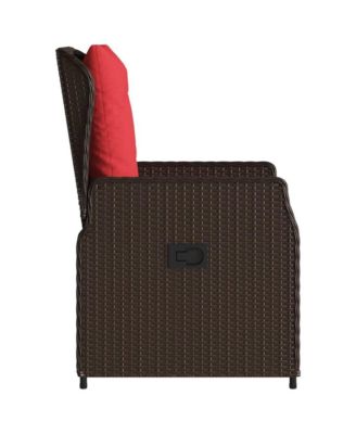 Reclining Patio Chair Brown, Red