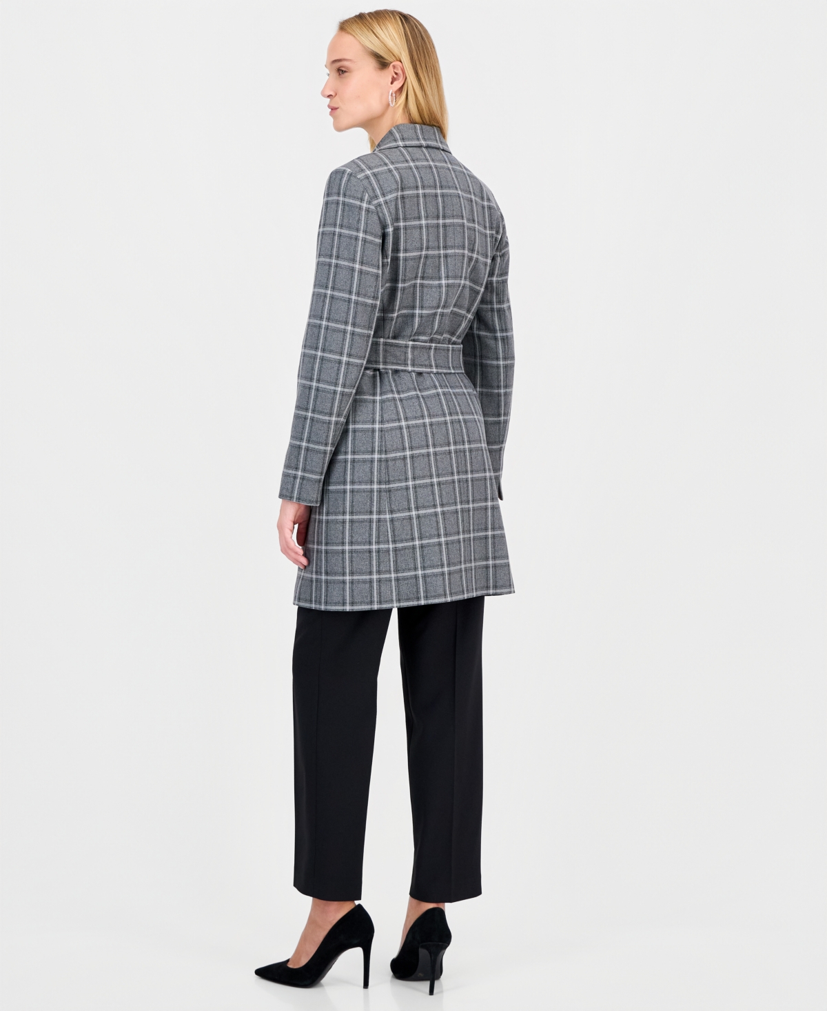 Le Suit Women's Belted Mid-rise Pantsuit In Gray