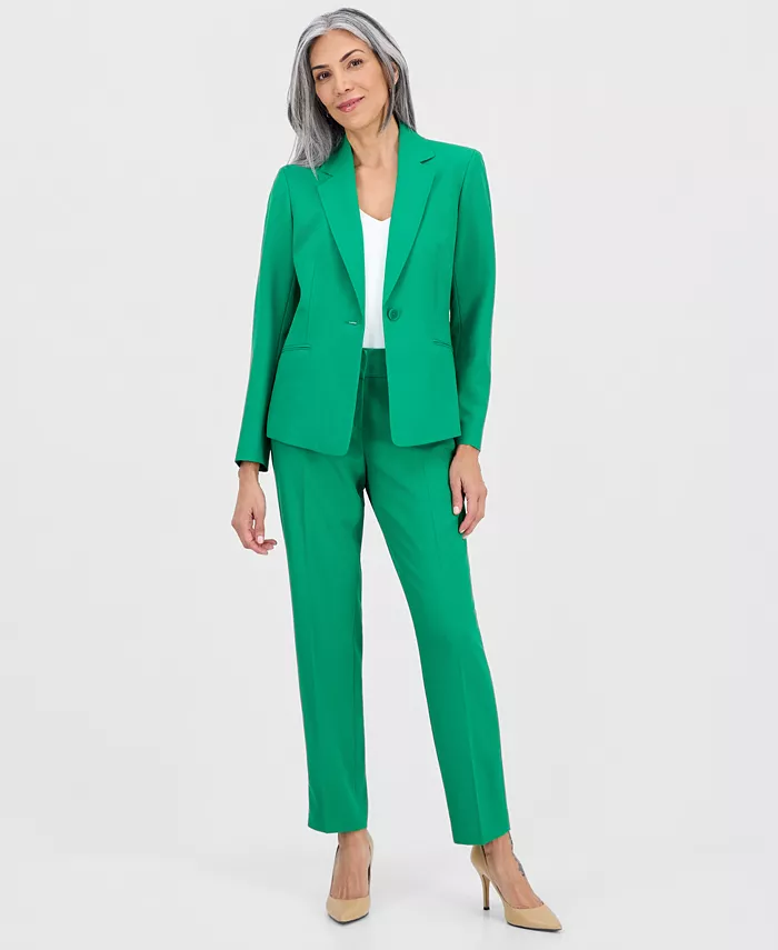 Women's Notch-Lapel Mid-Rise Pantsuit, Regular & Petites - thumbnail 10
