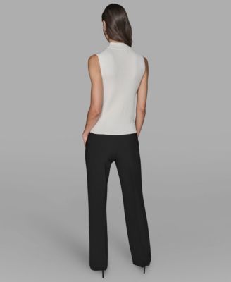 Women's Sleeveless Mock Neck Sweater