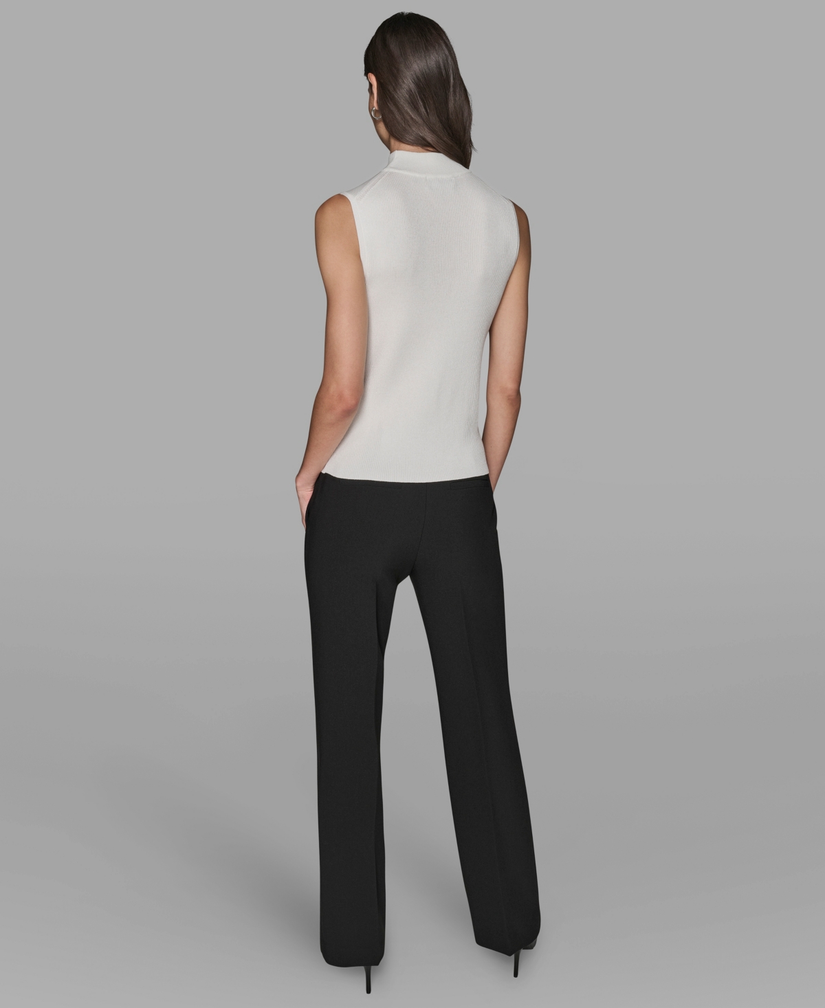 Karl Lagerfeld Paris Women's Sleeveless Mock Neck Sweater