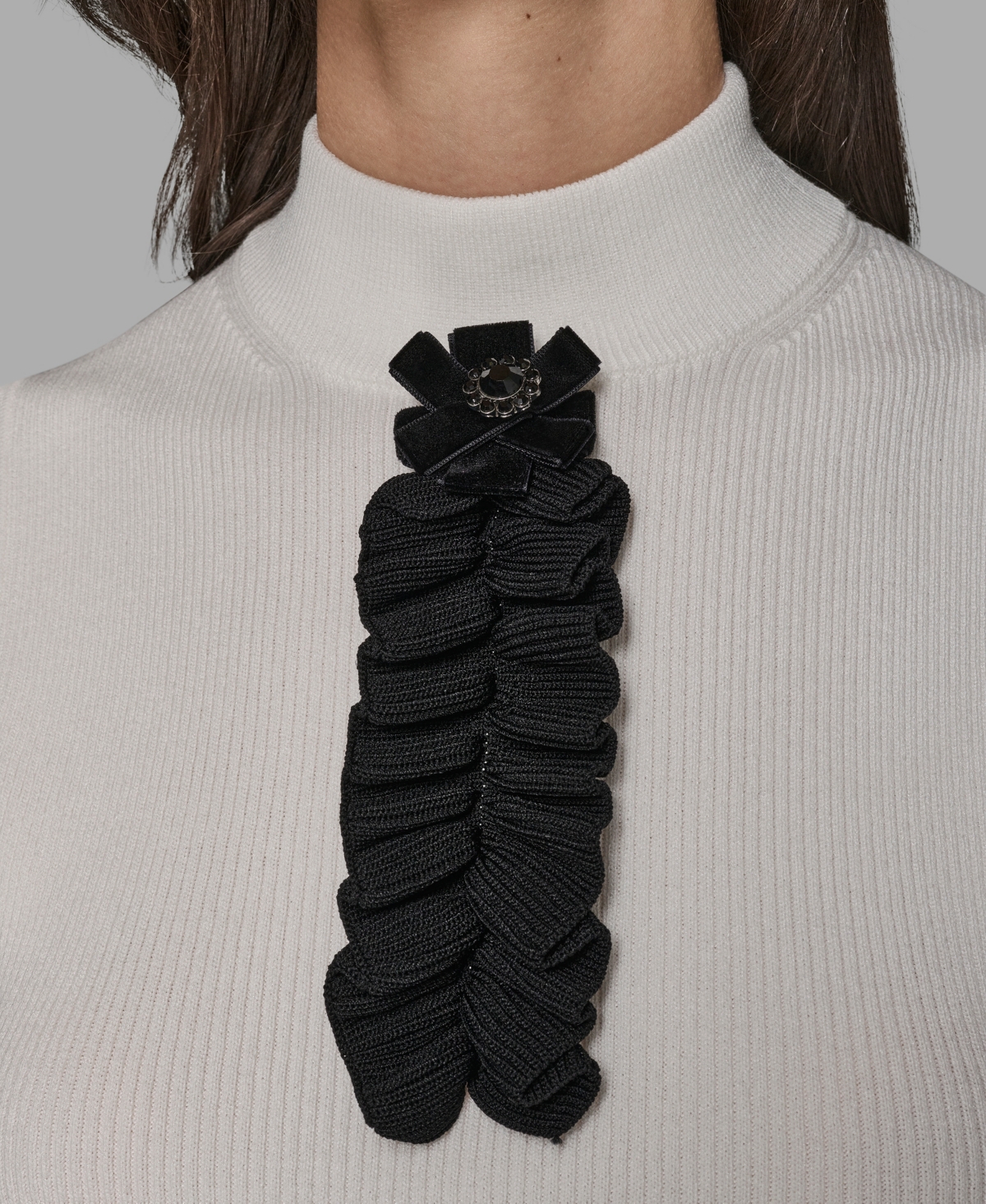 Karl Lagerfeld Paris Women's Sleeveless Mock Neck Sweater