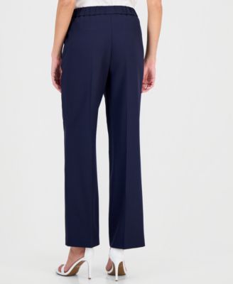 Women's Notch-Lapel Colorblocked Pantsuit, Regular & Petites