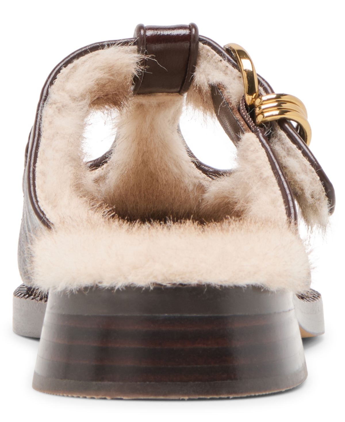 Dolce Vita Women's Harlah Plush Cut Out Cozy Mule Flats In Brown