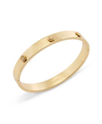 Signature Faux Stone Tea Rose Enamel Bangle Boxed Bracelet