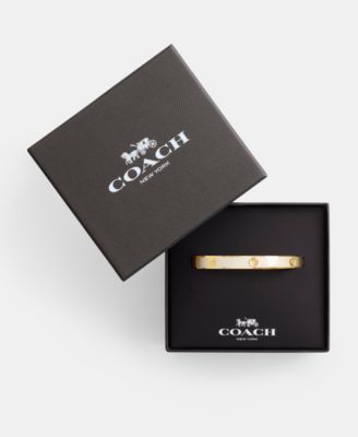 Signature Faux Stone Tea Rose Enamel Bangle Boxed Bracelet