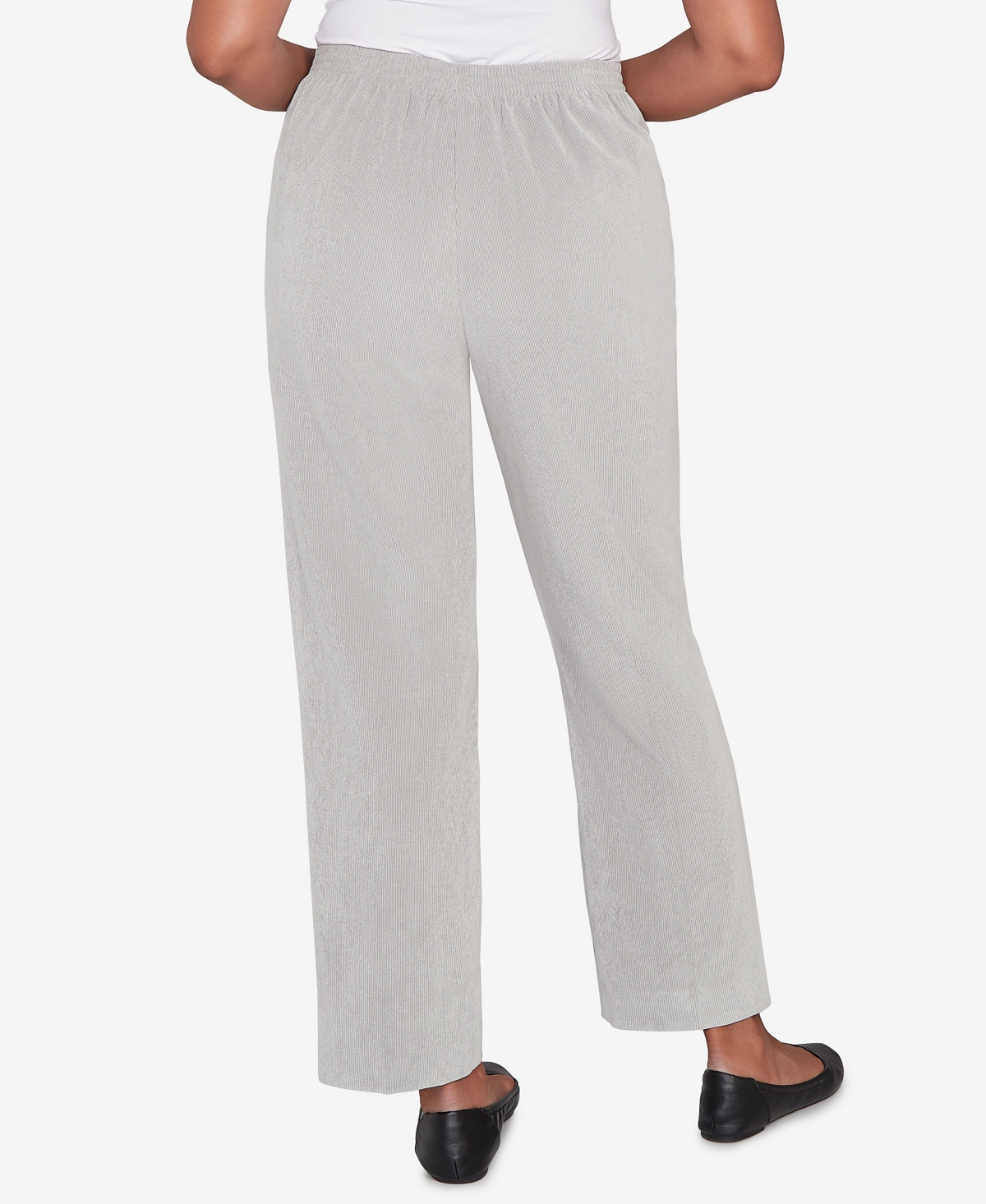 Alfred Dunner Petite Stockbridge Pull-On Corduroy Flat Front Short Length Pants