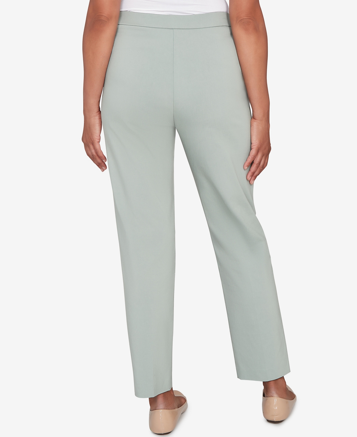 Alfred Dunner Petite Stockbridge Modern Millennium Average Length Pants In Green