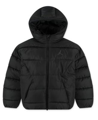 Jordan ブラック ダウンジャケット フード付き Jordan Boys' and Girls' 8-18 Brooklyn Puffer Long Sleeve Jacket