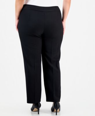 Plus Size Notch-Lapel Mid-Rise Pantsuit 