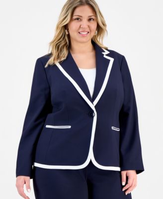 Plus Size Colorblocked Mid-Rise Wide-Leg Pantsuit 