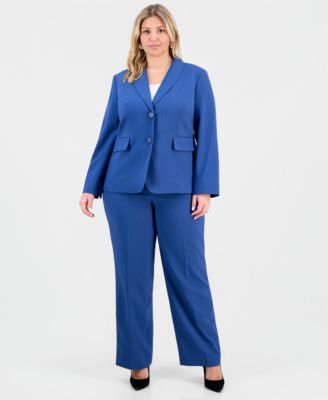 Le Suit - Plus Size Shawl-Collar Jacket & Mid-Rise Wide-Leg Pants