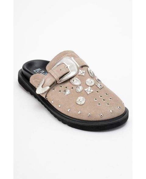 Женские сандалии Forever & Always Shoes Maril Leather Buckle Sandal (Women), цвет: Бежевый кожаный