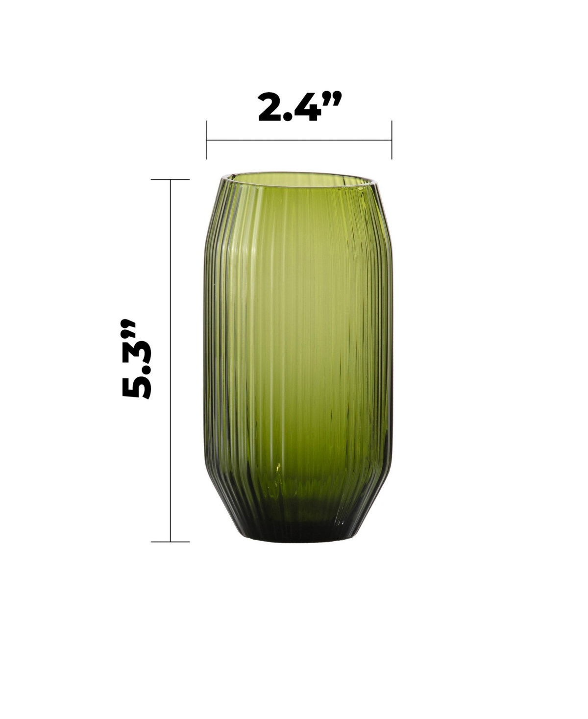 Fortessa Estiva Textured Highball Sparkling Cocktail Glasses, Set Of 4 In Green