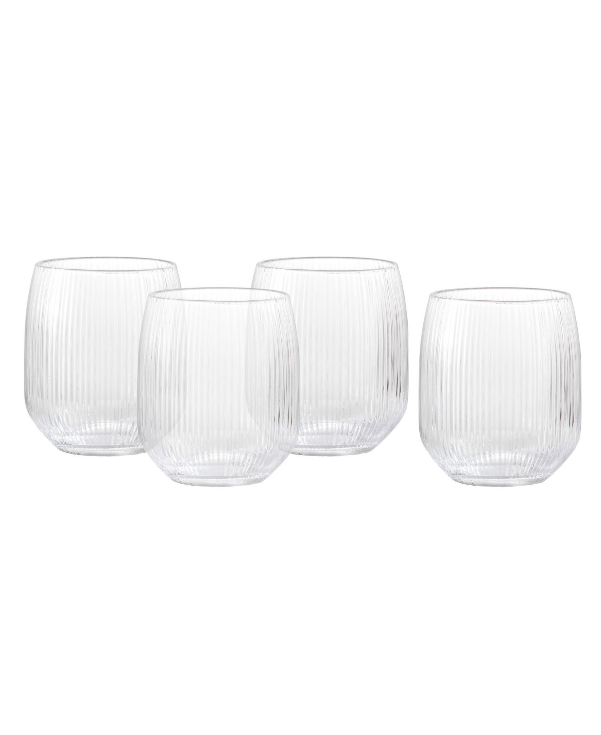 Fortessa Estiva Textured Tall Tumbler Glasses, Set Of 4 In Transparent