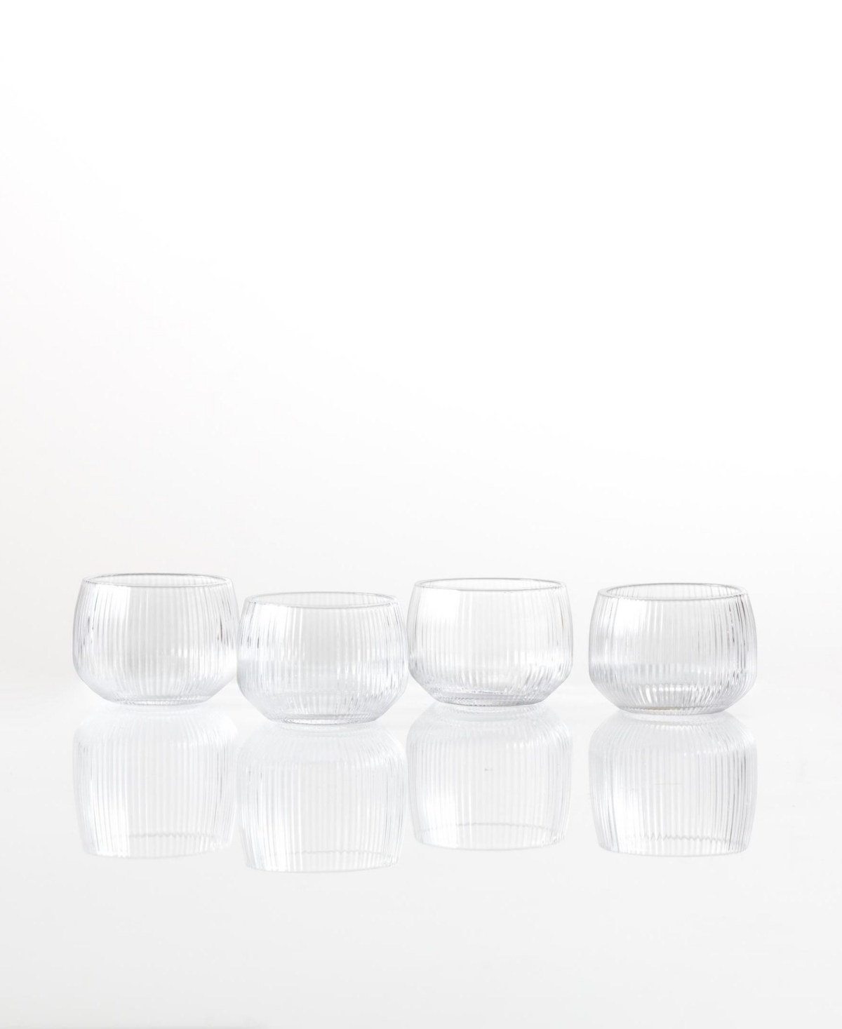 Fortessa Estiva Textured Short Tumbler Glasses, Set Of 4 In Transparent