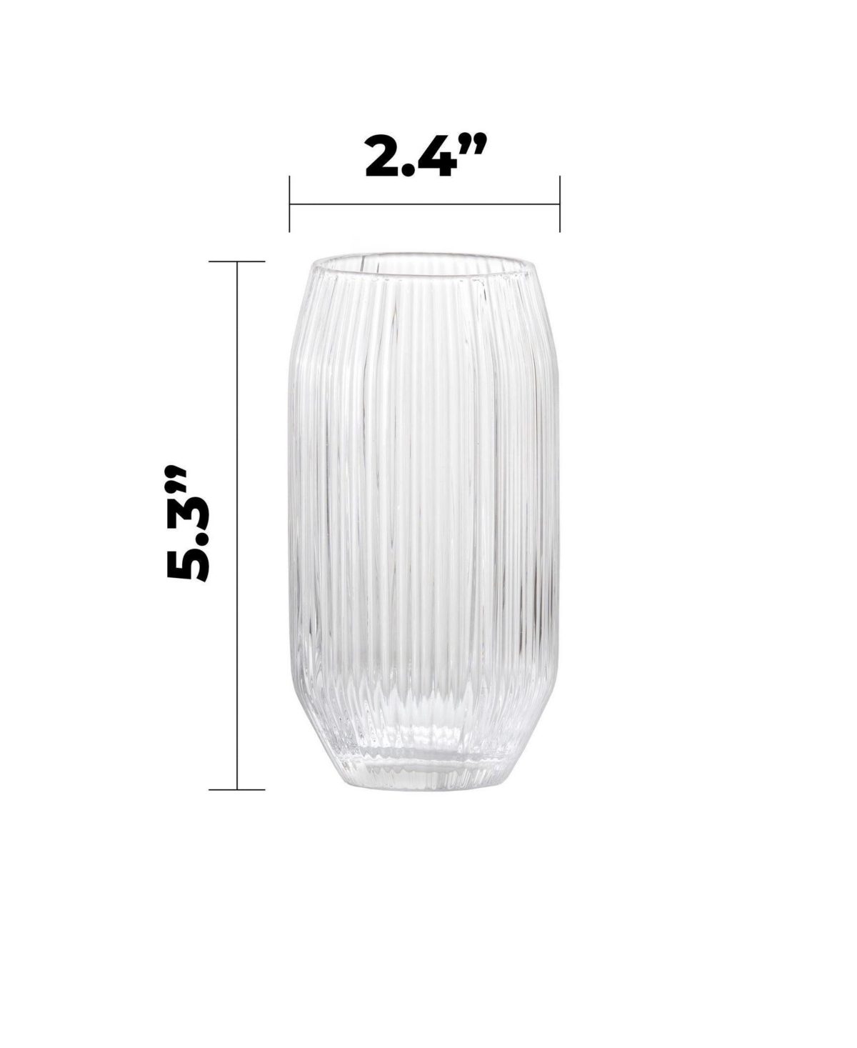 Fortessa Estiva Textured Highball Sparkling Cocktail Glasses, Set Of 4 In Transparent