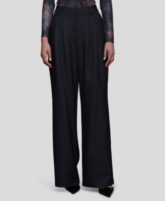 Avec Les Filles - Women's Wide Leg Straight Trousers