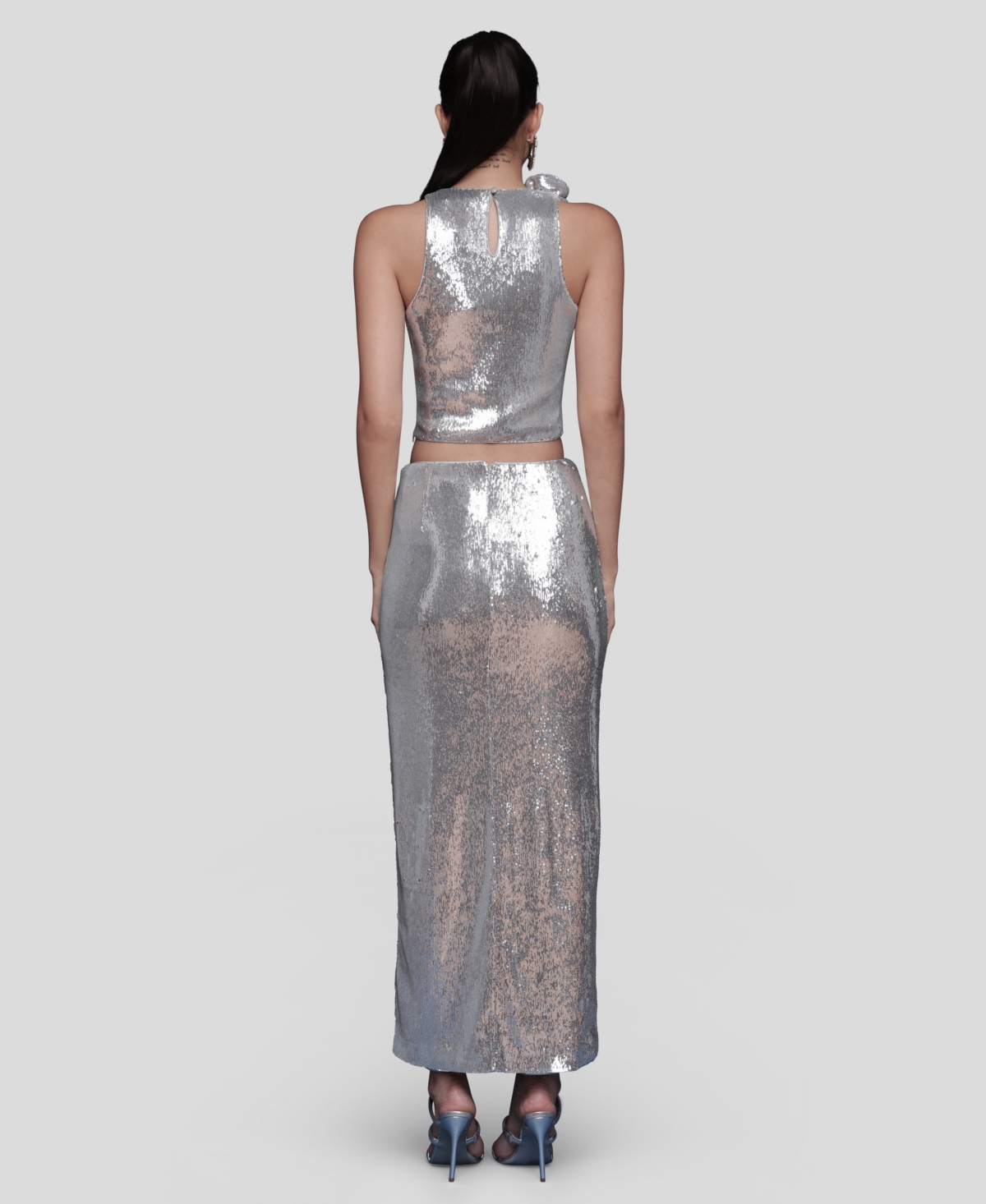 Avec Les Filles Women's Asymmetrical Ruched Midi Skirt In Gray