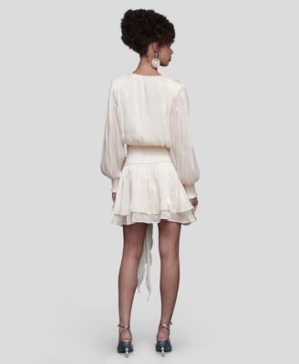 Women's Billowy Bodice Long Sleeve Mini Dress