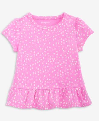 First Impressions - Baby Girls Mini Hearts Short-Sleeve Cotton Top