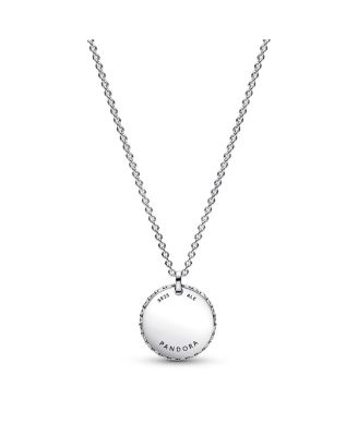 Sterling Silver Round Disc Collier Necklace