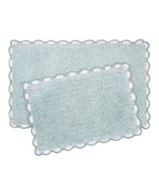 Heathered Crochet Border Cotton Bath Rug Set