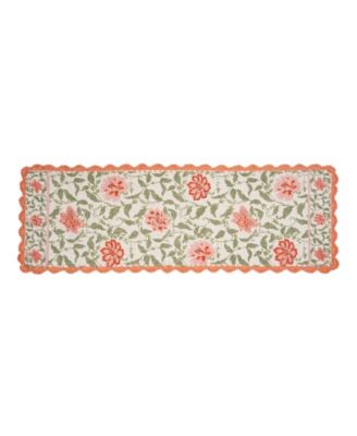 Crochet Border Cotton Runner Rug, 20" x 60"