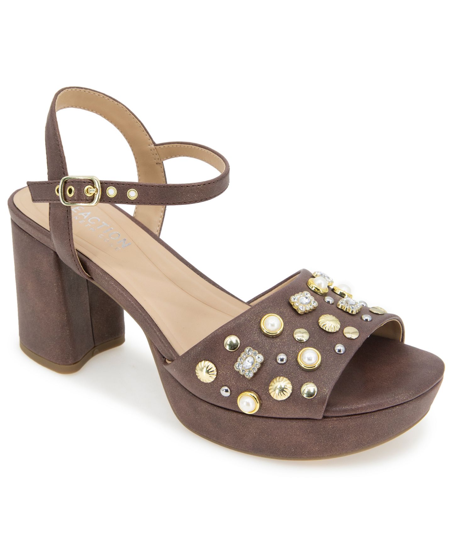 Женские сандалии Kenneth Cole Reaction Remina Charm Platform, цвет: Бронзовый — фото 1