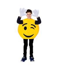 Kids Emoji Wink Smiley Costume Tunic & Gloves Set