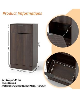 10 Gal TiltOut Trash Can Cabinet Woodgrain Wave Textured Pull Out Bin