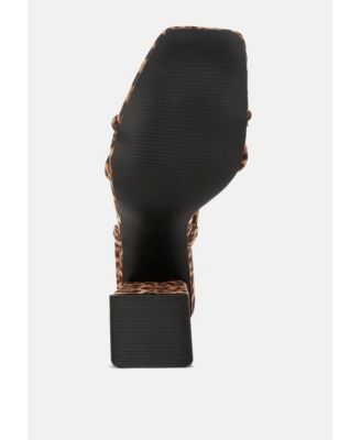 Womens Piani Leopard Print Square Toe Heels