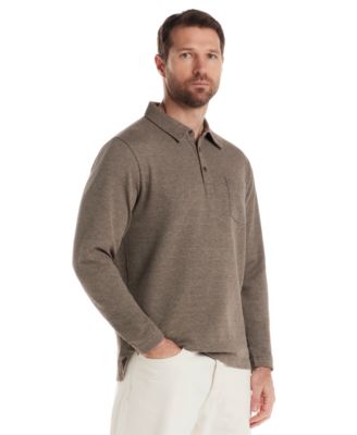 Men's Long Sleeve Waffle Polo Shirt